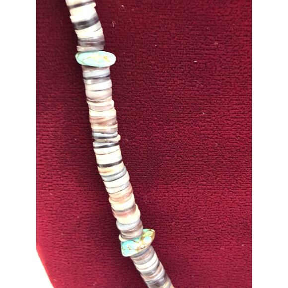 Vintage Navajo Turquoise Heishi Bead Single Strand Necklace - Picture 3 of 6